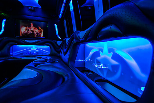 Party bus with leather seating