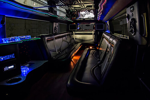 Spacious limo interior