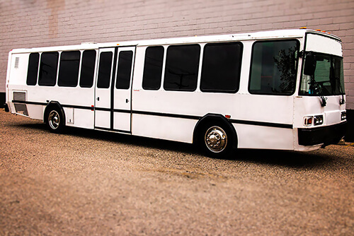 Large white party bus